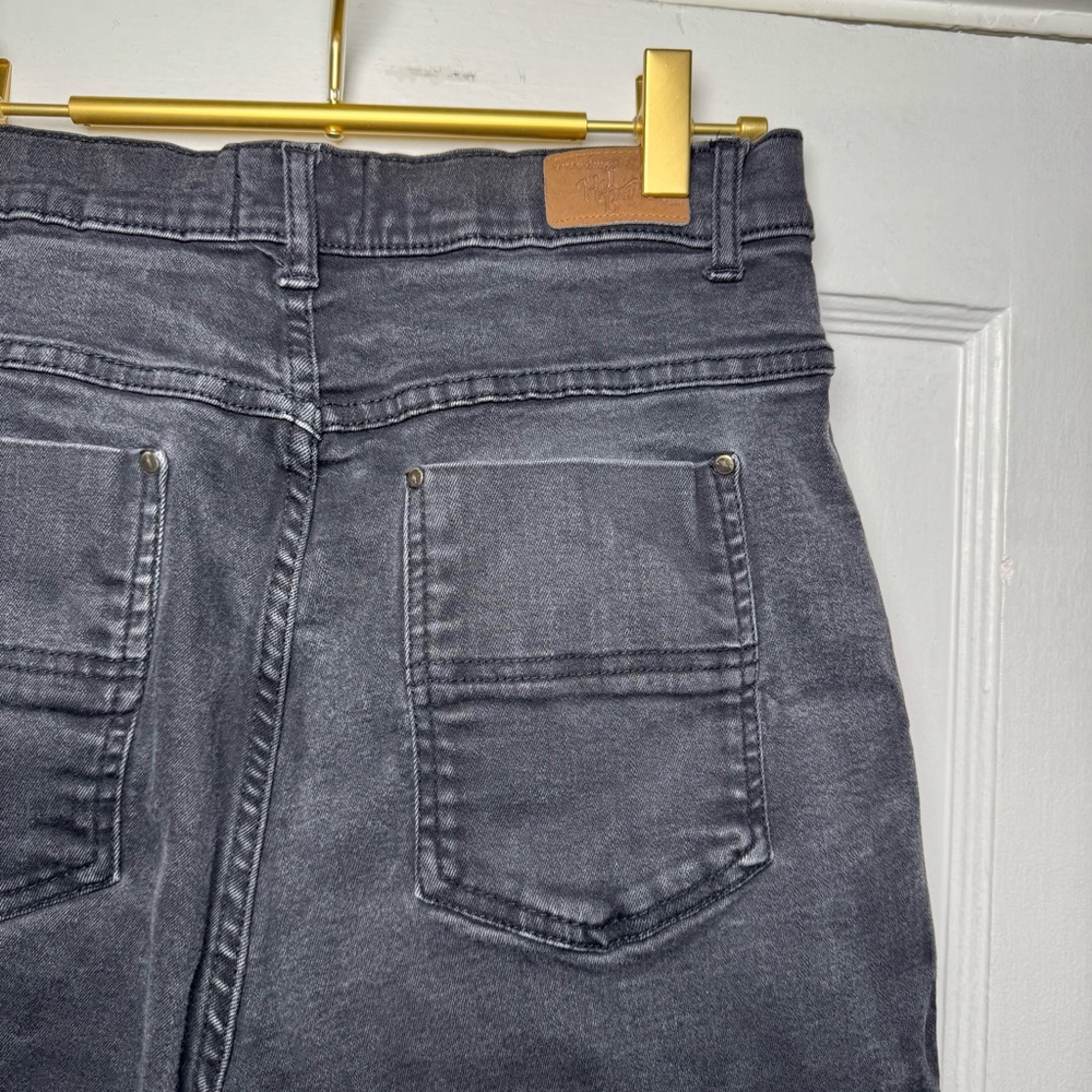 Hell Bunny Asymmetrical Button Cut Off Denim Shorts Black Size Small Size 28 - Picture 6 of 12